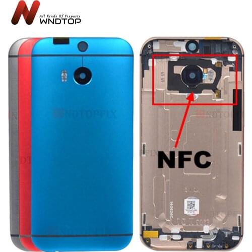 For HTC One M8 Back Cover Battery Door 831C Case With Volume Power Button Camera Lens Replacement For HTC M8 Battery cover door