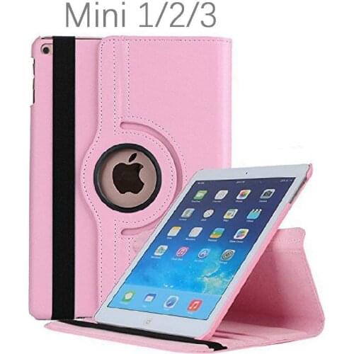 For iPad Mini Case 360 Degrees Rotating Flip PU Leather Case Cover For iPad Mini 2 3 Stand Cases Smart Tablet Cover Sleep Wake