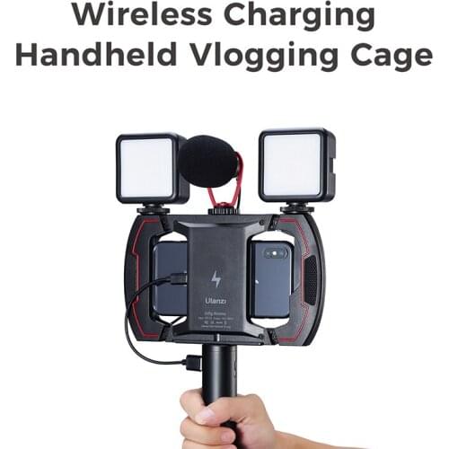 Ulanzi Universal Smartphone Vlog Filmmaking Case Wireless Fast Charging Handheld Phone Video Stabilizer Grip Tripod Mount Stand