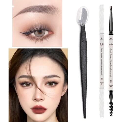 Extremely Slim Tip Eyebrow Pencil Eyebrow Makeup Smooth Soft Rich Color Easy to Apply Lasting Brows Cosmetic Not Fading TSLM1