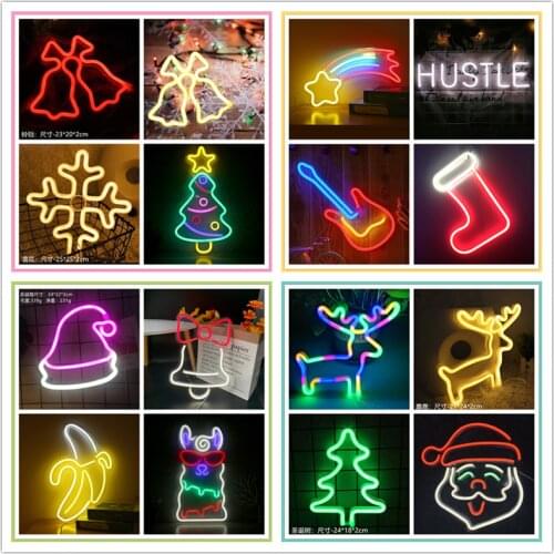 Decorative LED Christmas tree Neon Sign Light Wall Decor Art Neon Sign Home Decoration Bedroom Christmas Valentine 's Day Party