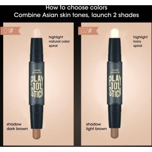 Double-head V Face Contour Stick High-light Shadow Concealer Pen Waterproof And Sweatproof Long-lasting Makeup