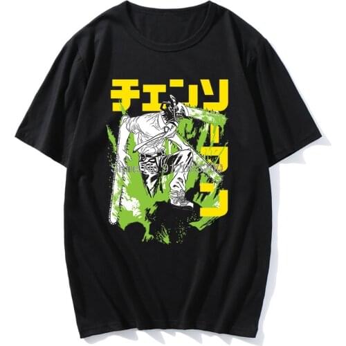 Summer Mens Womens T-Shirts Japan Anime Chainsaw Man T Shirt Funny Harajuku Oversized Tee Shirt Top Kpop Short Sleeves Clothes