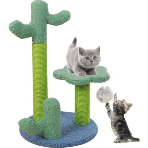 Cat Grinding Claw Sisal Cat Toy Column Flower Cactus Cat Climbing Frame Cat Nest Cat Tree House Furniture Shelves