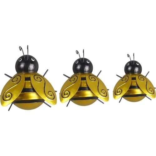 Honey Bee Metal Craft Hanging Sculpture Wall Art Garden Décor Bugs Ornaments