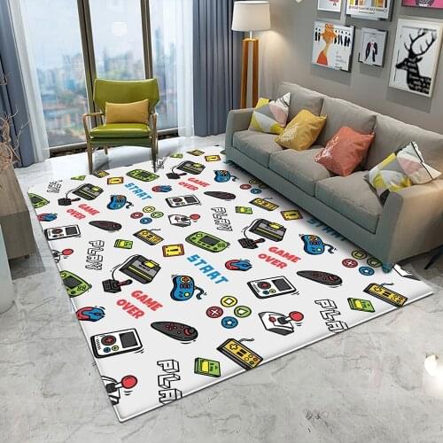 Cartoon Kids Play Area Rugs Game Controller 3D Print Carpets for Child Bedroom Crawl Anti-Slip Floor Mat Kid Room Gamer Big Rug