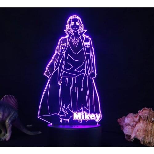 3D Tokyo Revengers Mikey Draken Baji Manga Figure Night Light Gift For Kids Bedroom Children Room Home Decor Desk LED Anime Lamp