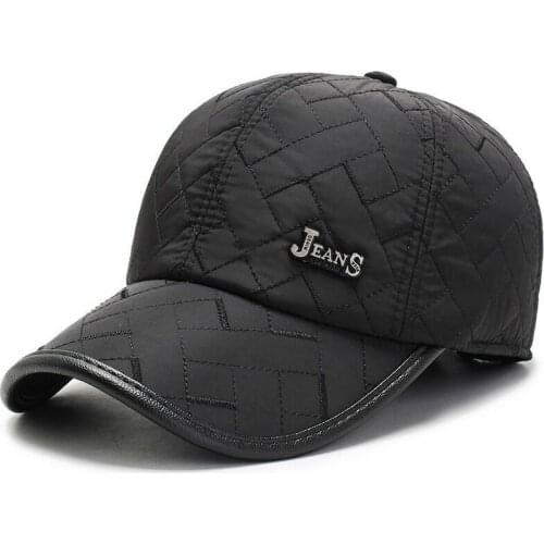 New middle-aged mens cotton hat autumn and winter Korean version of the baseball cap outdoor leisure thick warm hats ear caps