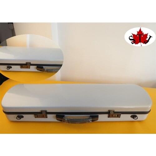 Strong Carbon fiber coded lock 4/4 violin case white color