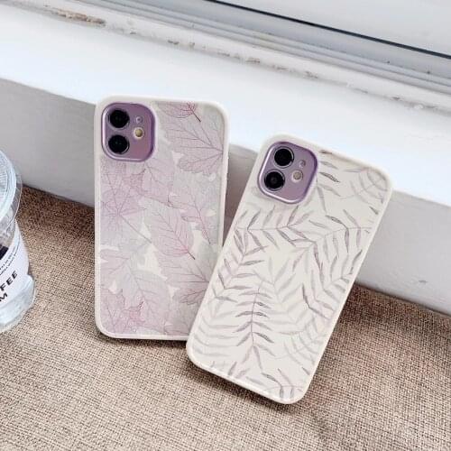 Vintage Leaves Shockproof Phone Case For iPhone 12 Mini 11 Pro Max X XR XS Max 7 8 Plus 12Pro Art Watercolor Soft TPU Back Cover
