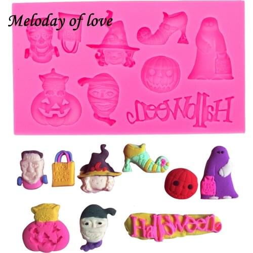 Halloween witch pumpkin silicone mold cake decoration tools fondant DIY cooking for cake decoration T0004