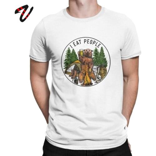 T Shirt I Eat People I Hate People Bear Vintage Men Camping Tees Tops Summer T-Shirt Tops