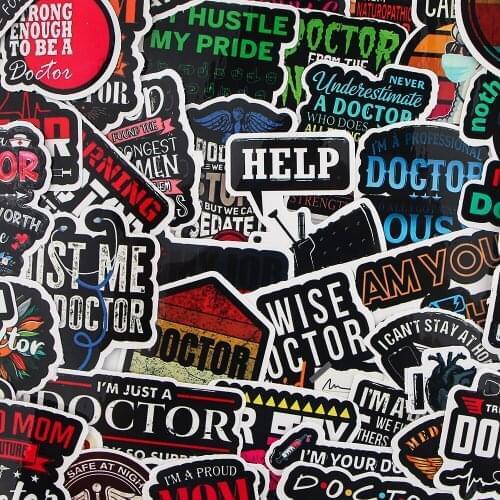 10set BH1476 Blinghero 43pcs/set Cartoon Stickers Waterproof Skateboard Luggage Guitar Laptop Graffiti Sticker For Doctor Nurse
