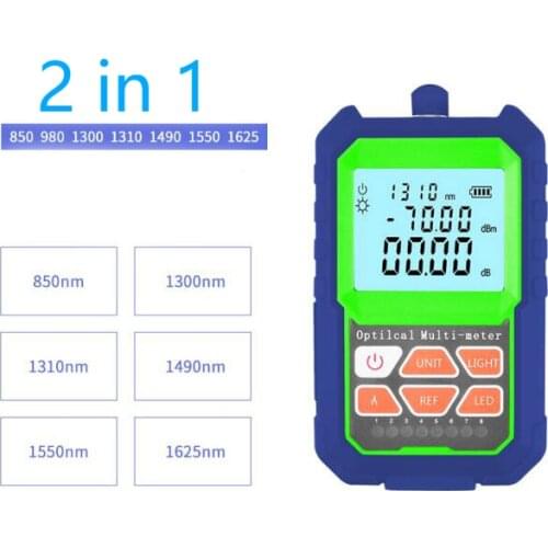 2 IN 1 High Accuracy Optical Power Meter with RJ45 Fiber Tester Self-Calibration with 6 Wavelengths