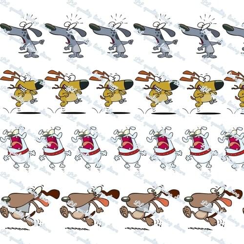 WL Naughty Dog Print Grosgrain Ribbon Handmade Applicable Hair Bow Animal Party Decoration Gift Wrapping Paper 16-75 Mm