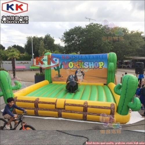2018 Commercial Mechanical Bull For Sale Green Inflatable Bull Mat With Rodeo Riding Ride Rental