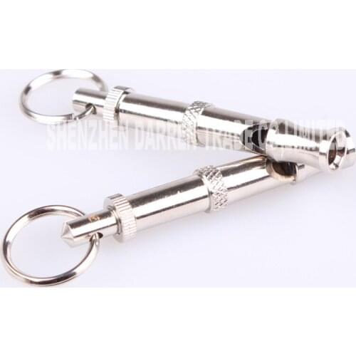 5.3CM Silver Dog Training Whistle Pet Dog Training Adjustable Sound Ultrasonic Whistle 30 pcs / lot