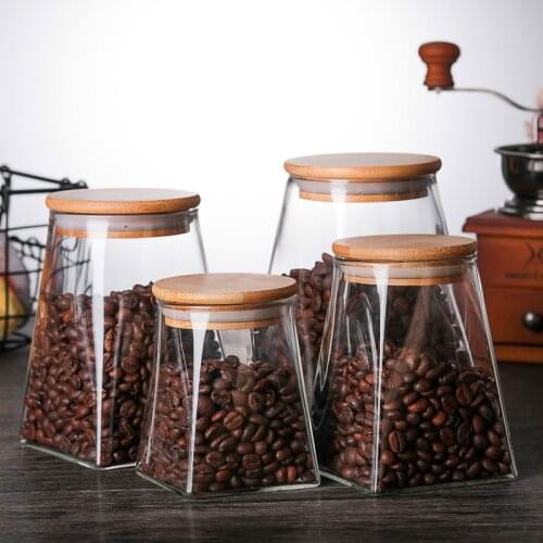 950ml/350ml/500ml/750ml/Tea Jar Coffee Jar Sugar Jar Glass Container Candy Jar Storage Container Kitchen Container Cover