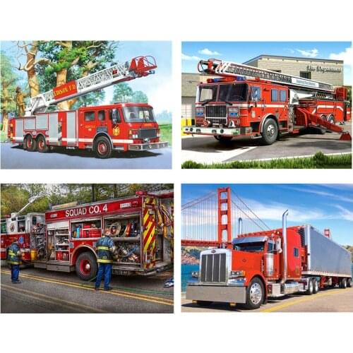 DPF diamond embroidery Fire truck diamond painting cross stitch crafts diamond mosaic kit square/round rhinestone home decor