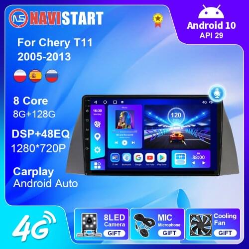 9'' 2 Din Radio Car for Chery T11 2005 2007-2013 Stereo Multimedia Android 10 4G WIFI Camera DSP BT GPS Navigation Player No DVD