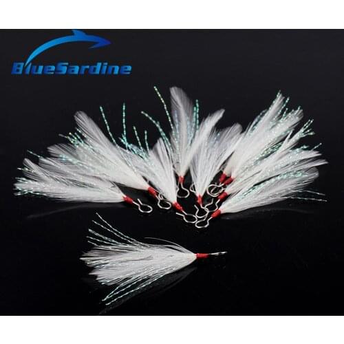 BlueSardine 50PCS Feather Pendant Bloodstreams Feather Hook Fishing Accessories Equipment Fishing Tackle