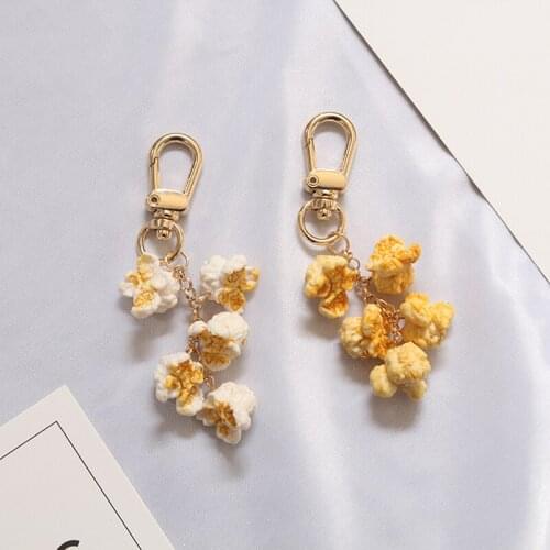 1PC Lovely Ribbon Strawberry Keychain Keyring For Women Girl Jewelry Simulated Fruit Bowknot Cute Bag Car Key Holder Keyring