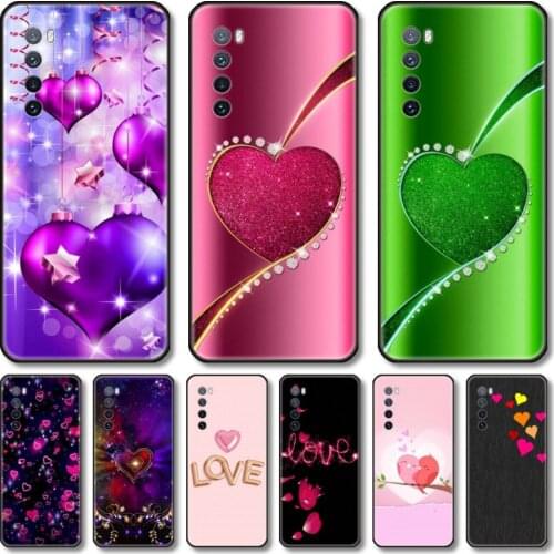 Colorful love Phone Case For Huawei Nova 2 3 4 5 6 7 8 SE i E Pro Lite black cell shell