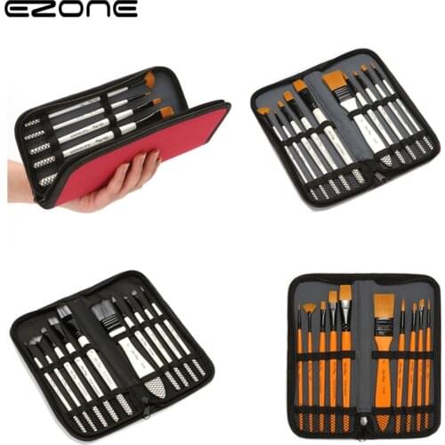 EZONE 10PCS/set Nylon Watercolor Brush Art Supplies For Student Painting Supplies Set A Variety Of Options High Quality Soft