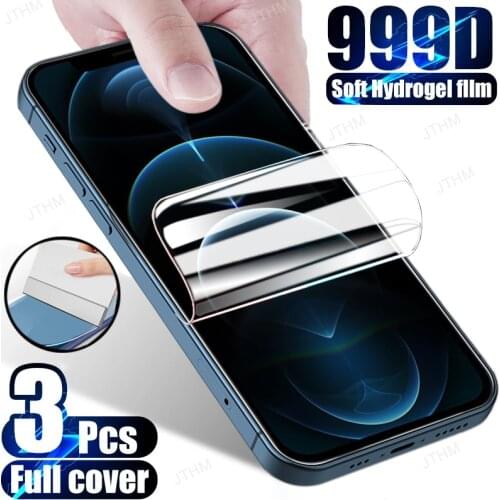 3Pcs Hydrogel Film Screen Protector For iPhone 12 11 Pro Xs Max X XR Screen Protector 8 7 6S 6 SE 2020 Soft Film Not Glass