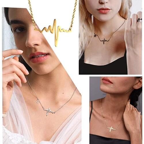 Exquisite Heartbeat Necklace -Tiny Heart Cardiogram Jewelry Necklace Beautiful Chain Short - Womens Jewelry - Gift for her