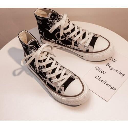 Woman Casual Shoes Womens High-Top Sneakers Spring Autumn Womens Casual Shoe Canvas Sneaker Zapatillas Mujer