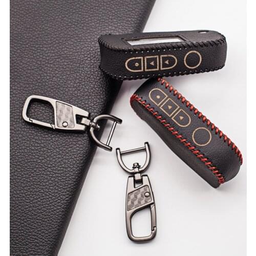 A93 case with uncut glass blade leather key case cover for Starline A93 A63 A39 A93 4 Buttons folding car flip remote fob