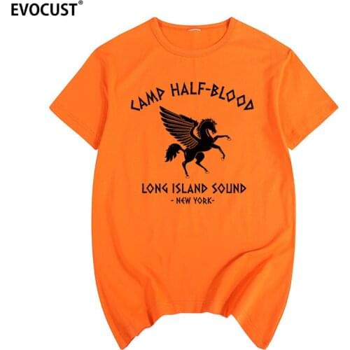 Camp half blood new York Long Island Sound Percy Jackson Summer T-shirt Cotton Men T shirt New women TEE fashion Casual