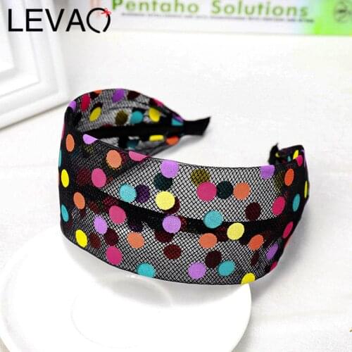 LEVAO Candy Color Polka Dot Headband Wide Size Bezel Bunny Ears Knotted Turban Women Hairbands Girls Hair Accessories Hair Hoop