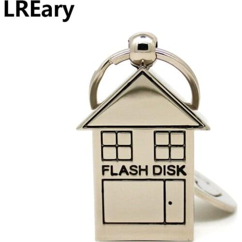 Cute Lovely Metal House Shape USB Flash Drive 16GB Memory Stick 64GB Usb Stick 8GB Pendrive 32 GB Pen Driver 4GB Pen Drive