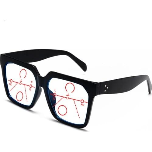 Oversized Square Fashion Retro Men Progressive Multifocal Reading Glasses +0.75 +1 +1.25 +1.5 +1.75 +2 +2.25 +2.5 +2.75 To +4