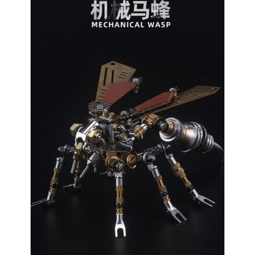 Original Mechanical WASP Insect Series 3D Three-Dimensional Simulation Metal Assembly Model Hand-Made New Year Gifts