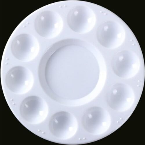 P82F Paint Palette Tray Round Plastic Watercolor Mixing Palette DIY Craft Kids Art Supplies