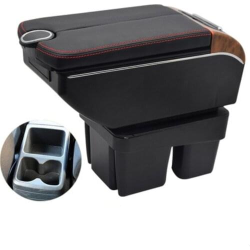 Car Volkswagen golf 7 armrest storage box auto interior Leather car-styling central container Store content box accessories