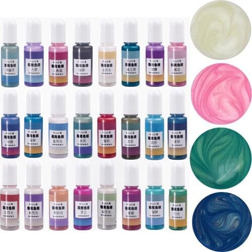 24 Color Resin Pigments DIY UV Epoxy Resin Mold Liquid Dye Color Essence Shiny Resin Crafts Colorant Jewelry Making Accessories