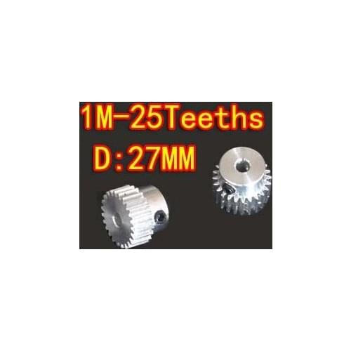 3pcs 1M-25T Metal aluminum alloy precision spur gear-Hole d:6mm Freeshipping