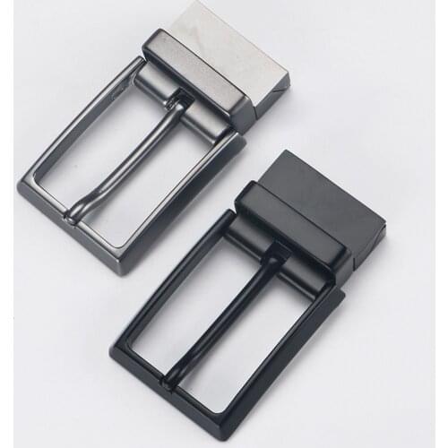 Men Reversible High Quality Metal Alloy Belt Buckles Replacement Rectangular Pin Buckles Leather Waistband Buckles No Belt