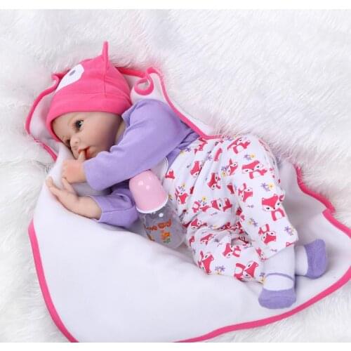 55CM Silicone Reborn Baby Doll Toys for Girl, Lifelike Reborn Babies Play House Toy Birthday Gift Girl Brinquedos Bonecas