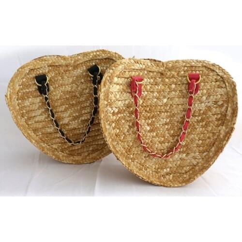 Heart Shape Women Straw Bags Wheat Womens Summer Fashion Lady Beach Handbag Casual Houlder Bag Beach Vacation Bagrattan Bag
