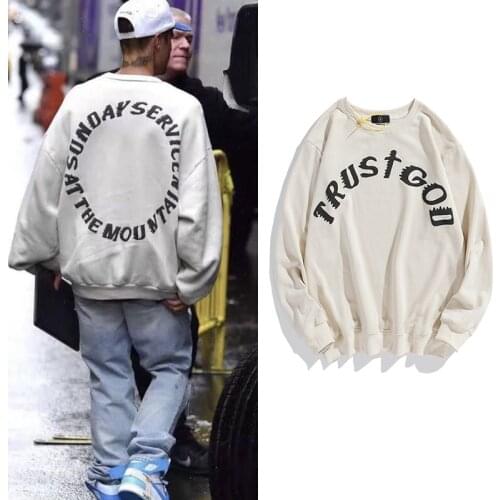 Justin Bieber Sweatshirt Sunday Service Vintage Hip Hop Men Stranger Things Streewear Long Sleeve Hoodie Sweatshirts Women