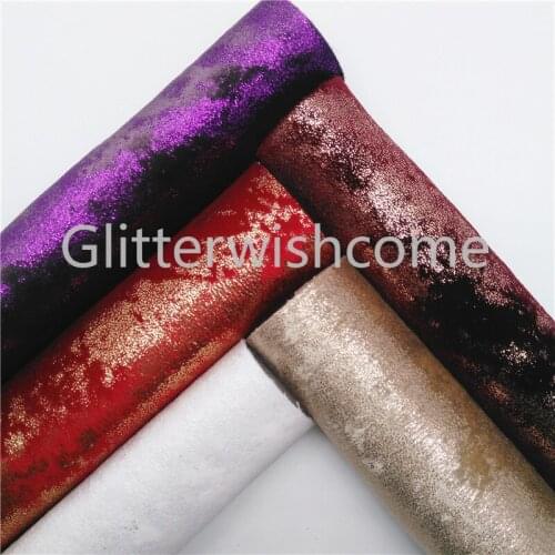 Glitterwishcome 21X29CM A4 Size Metallic Velvet Fabric, Fabric Sheets for Bows, GM3256A