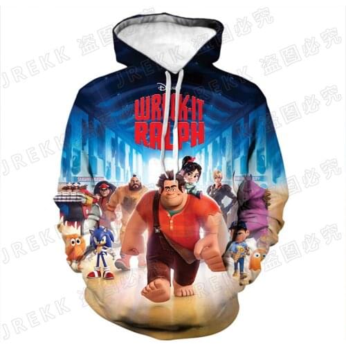 Movie It Ralph Child Hoodies Anime Cartoon 3D Printed Casual Men Women Hoody Spring Autumn Streetwear Male Hoodie