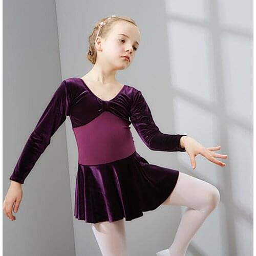 Girls Spring Imported Velvet Dance Ballet Dresses Toddlers Dance Costumes Skirts
