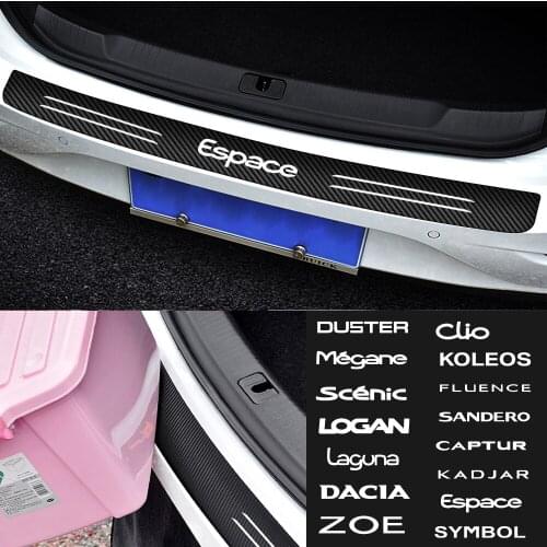Car Rear Bumper Trunk Protection Sticker For Renault Duster Megane Scenic Logan Laguna Dacia Zoe Koleos Fluence Sandero Captur