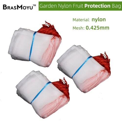 Fruit Protection Net Bags w/ Drawstring Garden Plants Cover Mesh Netting Nylon Bird Insect Barrier Screen for Protecting Fruits